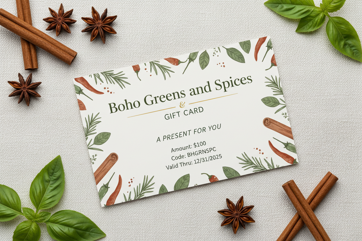 Boho Greens & Spices Gift Card
