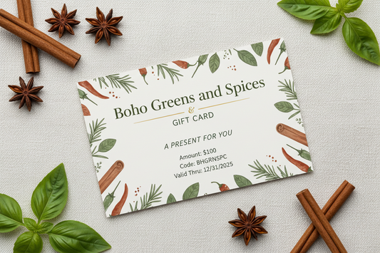 Boho Greens & Spices Gift Card